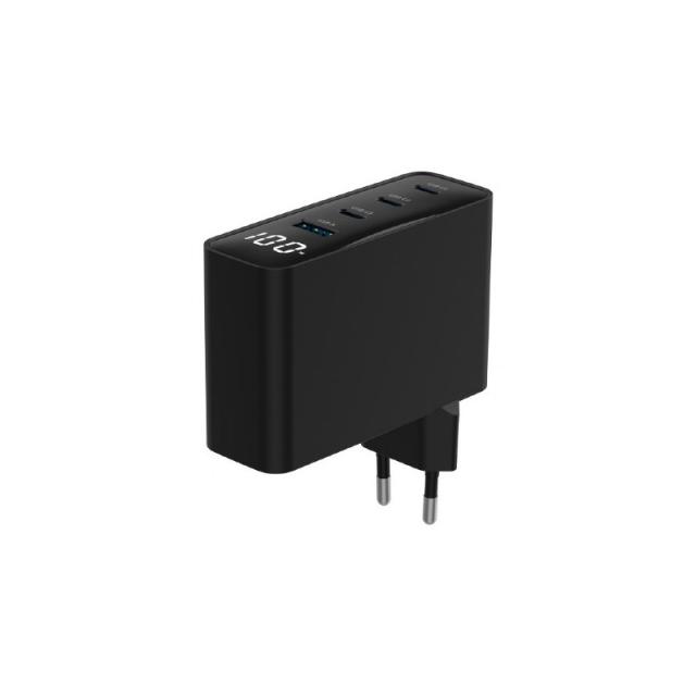 Gembird - TA-UC-PDQC100LCD-01-BK cargador de dispositivo móvil Portátil, Smartphone Negro Corriente alterna Carga rápida Interio