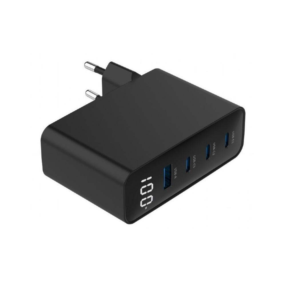 Gembird - TA-UC-PDQC100LCD-01-BK cargador de dispositivo móvil Portátil, Smartphone Negro Corriente alterna Carga rápida Interio