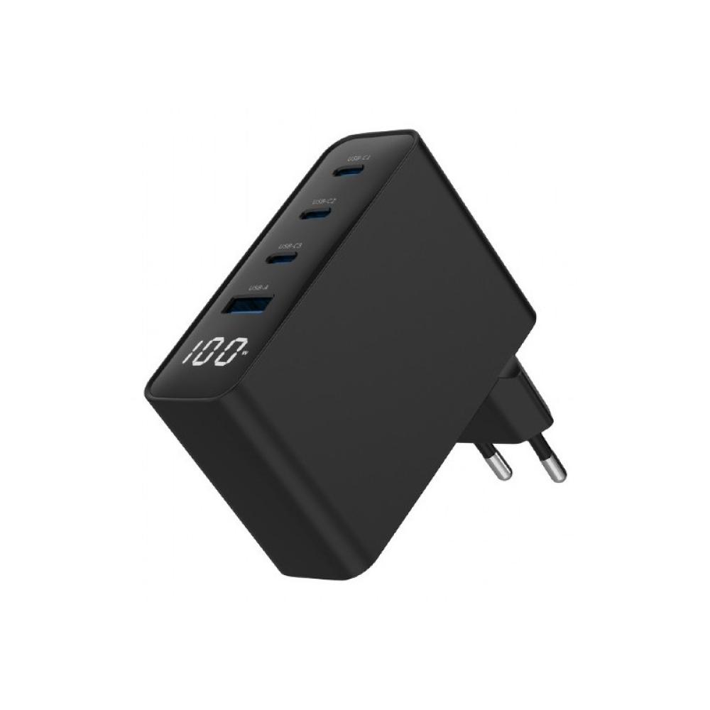 Gembird - TA-UC-PDQC100LCD-01-BK cargador de dispositivo móvil Portátil, Smartphone Negro Corriente alterna Carga rápida Interio