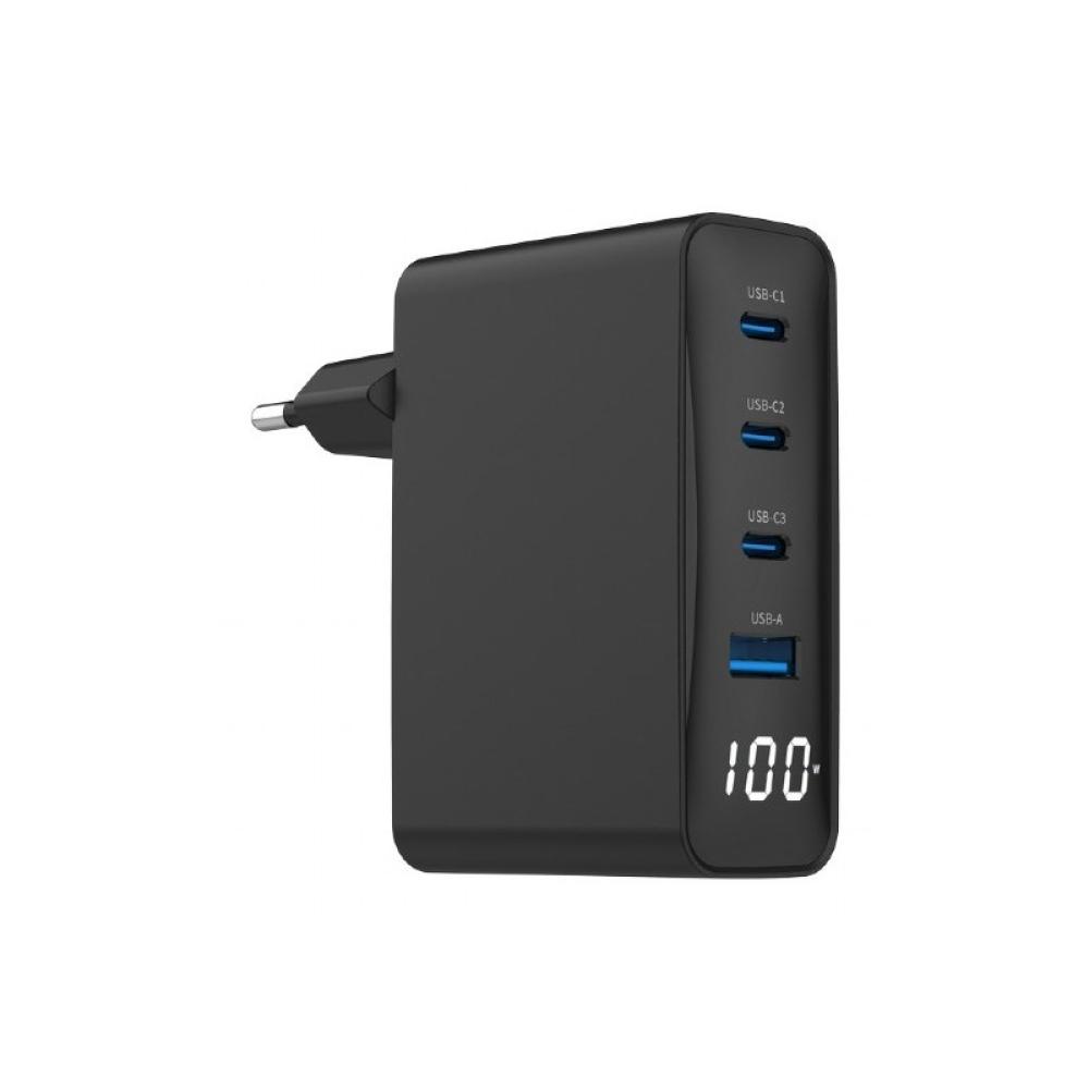 Gembird - TA-UC-PDQC100LCD-01-BK cargador de dispositivo móvil Portátil, Smartphone Negro Corriente alterna Carga rápida Interio