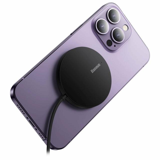 Baseus - CCJJ040001 cargador de dispositivo móvil Auriculares, Teléfono móvil, Smartphone Negro USB Cargador inalámbrico Interio