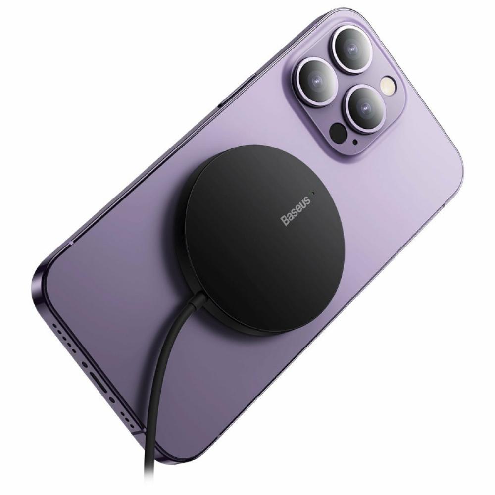 Baseus - CCJJ040001 cargador de dispositivo móvil Auriculares, Teléfono móvil, Smartphone Negro USB Cargador inalámbrico Interio