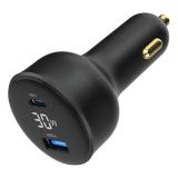 Gembird - TA-UC-AC2PD30LCD-CAR-01 cargador de dispositivo móvil Universal Negro Encendedor de cigarrillos Carga rápida Auto