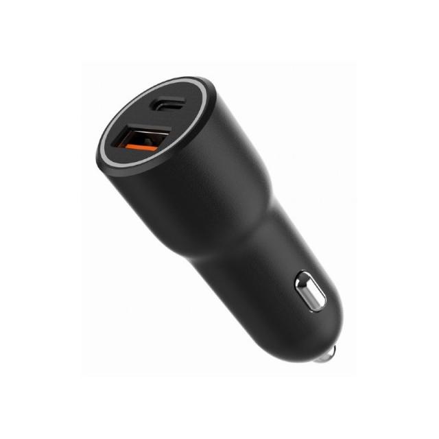 Gembird - TA-UC-AC2PDQC38-CAR-01 cargador de dispositivo móvil Universal Negro Encendedor de cigarrillos Carga rápida Auto