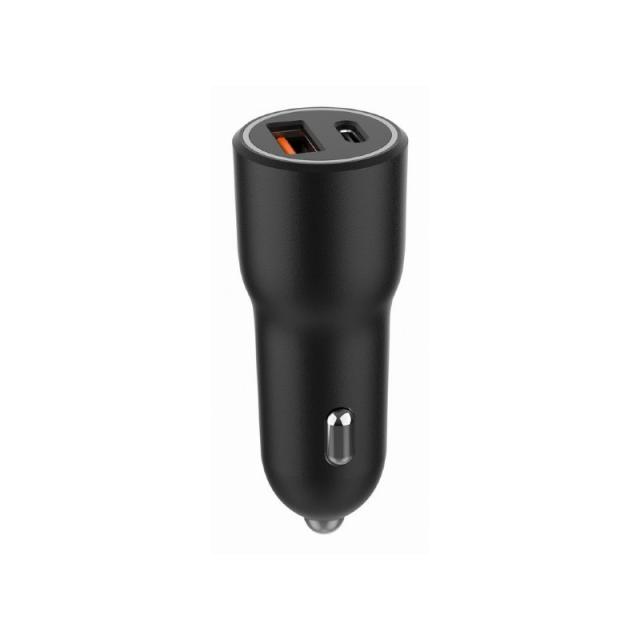 Gembird - TA-UC-AC2PDQC38-CAR-01 cargador de dispositivo móvil Universal Negro Encendedor de cigarrillos Carga rápida Auto