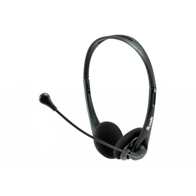 Equip - 245304 auricular y casco Auriculares Alámbrico Diadema Oficina/Centro de llamadas Negro