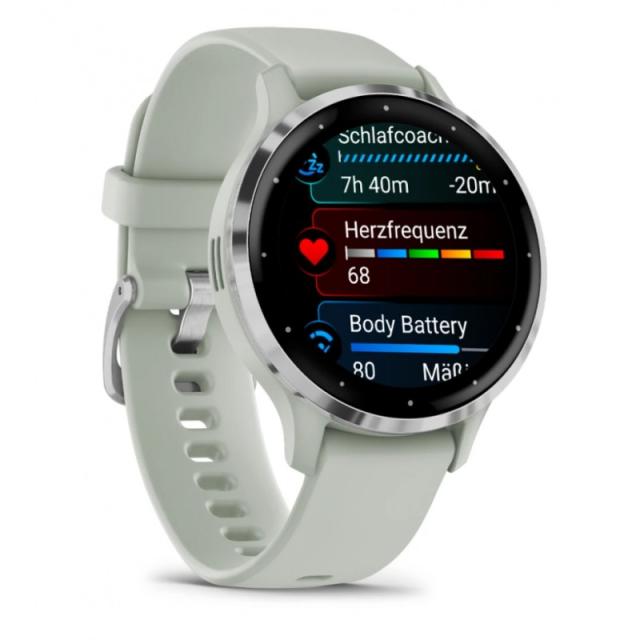 Garmin - Venu 3S 3,05 cm (1.2") AMOLED 41 mm Digital 390 x 390 Pixeles Pantalla táctil Gris, Plata Wifi GPS (satélite)