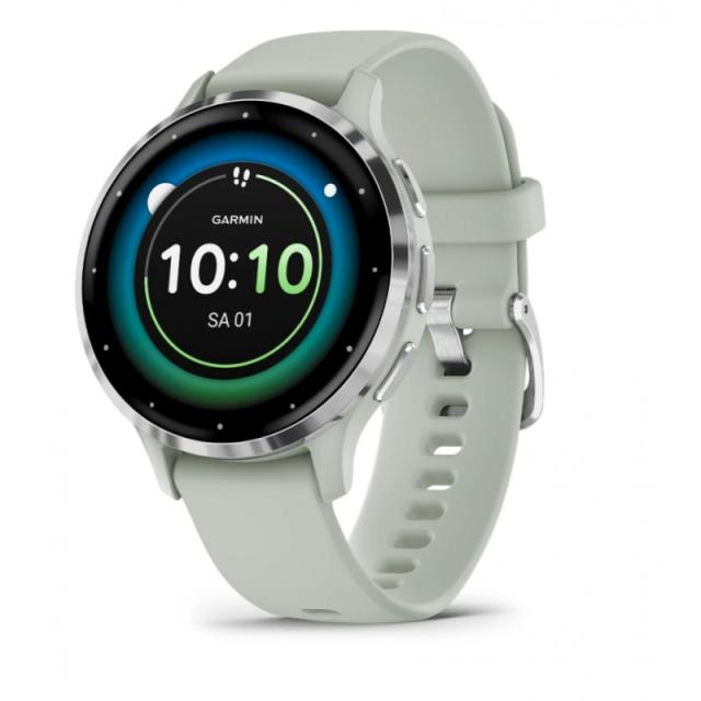 Garmin - Venu 3S 3,05 cm (1.2") AMOLED 41 mm Digital 390 x 390 Pixeles Pantalla táctil Gris, Plata Wifi GPS (satélite)