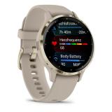 Garmin - Venu 3S 3,05 cm (1.2") AMOLED 41 mm Digital 390 x 390 Pixeles Pantalla táctil Oro, Gris Wifi GPS (satélite)