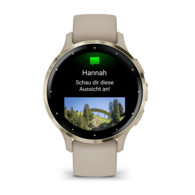 Garmin - Venu 3S 3,05 cm (1.2") AMOLED 41 mm Digital 390 x 390 Pixeles Pantalla táctil Oro, Gris Wifi GPS (satélite)