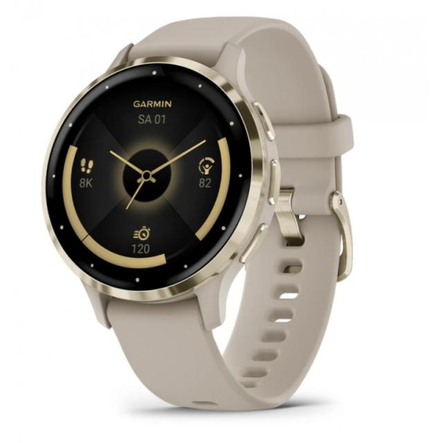Garmin - Venu 3S 3,05 cm (1.2") AMOLED 41 mm Digital 390 x 390 Pixeles Pantalla táctil Oro, Gris Wifi GPS (satélite)