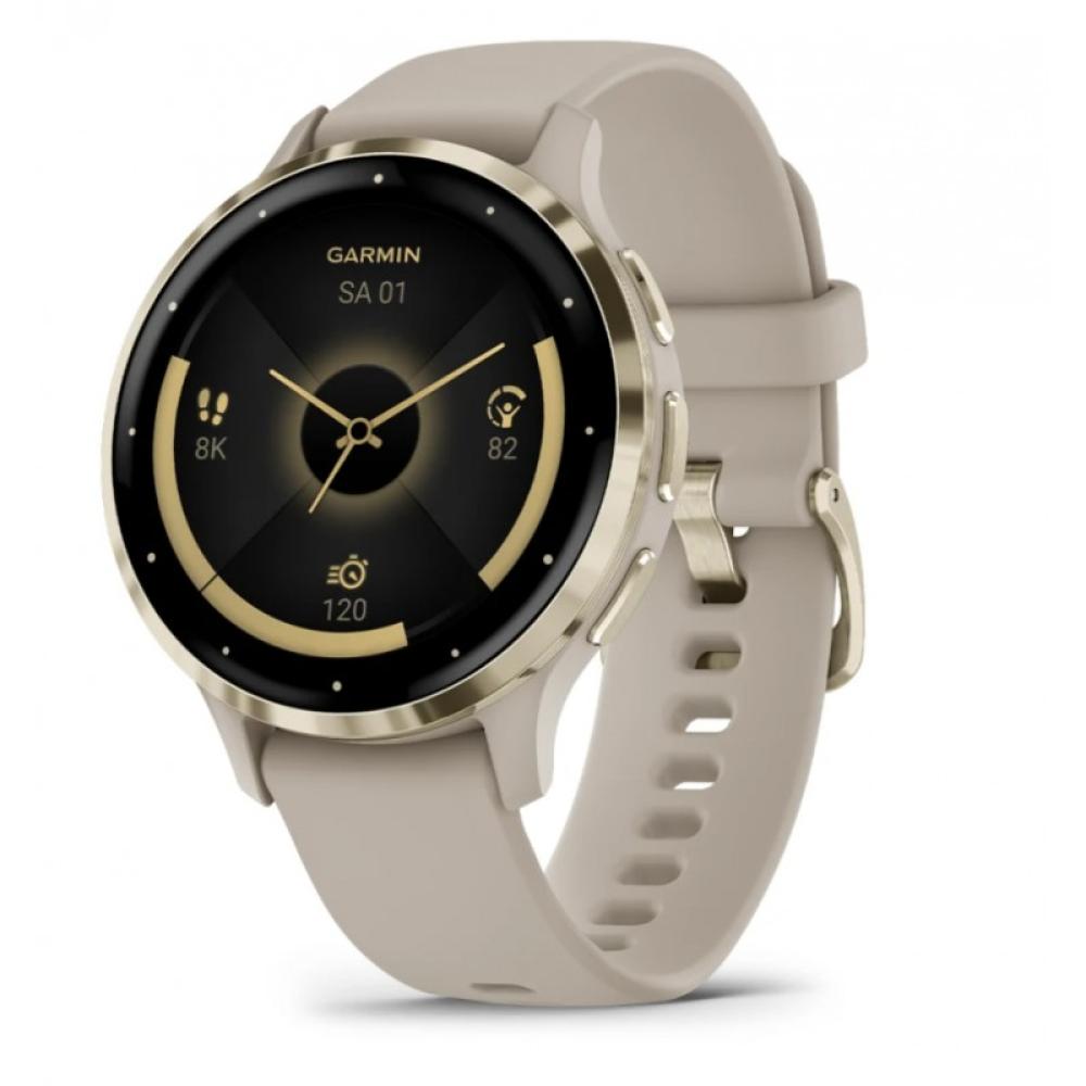 Garmin - Venu 3S 3,05 cm (1.2") AMOLED 41 mm Digital 390 x 390 Pixeles Pantalla táctil Oro, Gris Wifi GPS (satélite)
