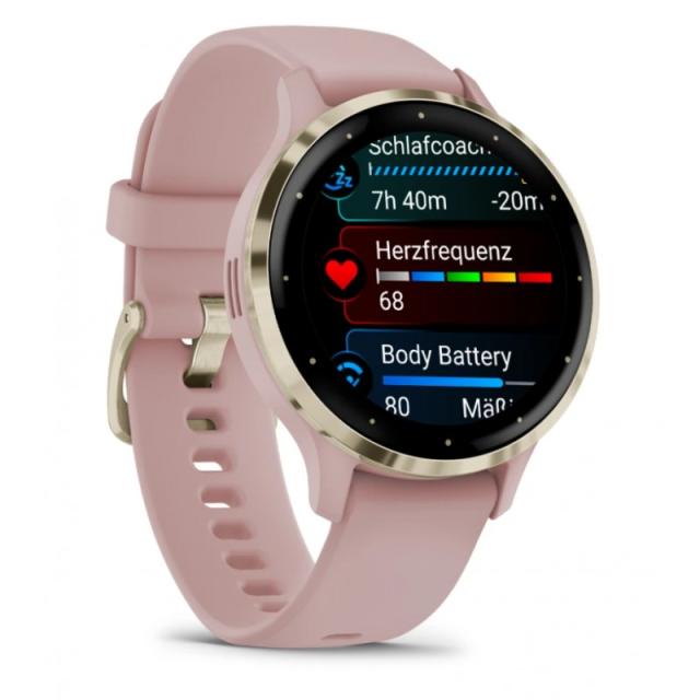 Garmin - Venu 3S 3,05 cm (1.2") AMOLED 41 mm Digital 390 x 390 Pixeles Pantalla táctil Oro, Rosa Wifi GPS (satélite)