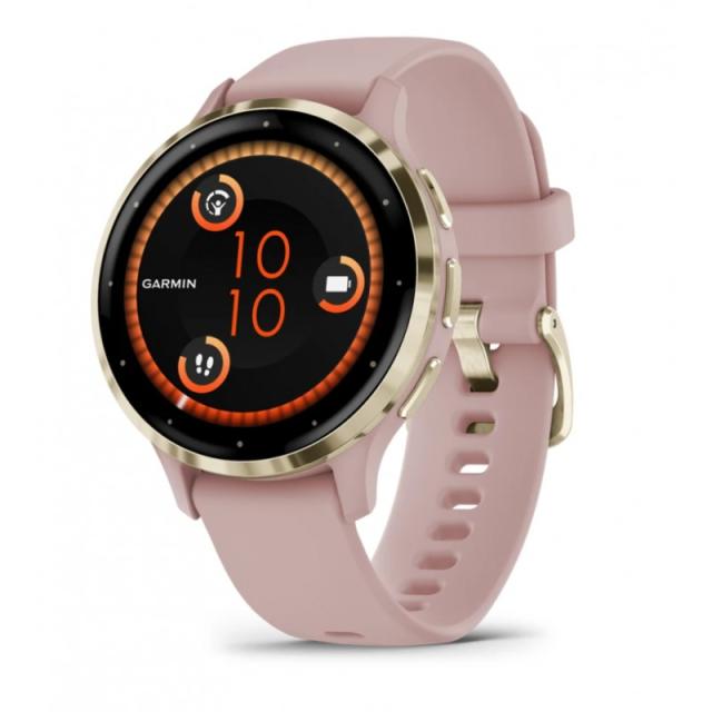 Garmin - Venu 3S 3,05 cm (1.2") AMOLED 41 mm Digital 390 x 390 Pixeles Pantalla táctil Oro, Rosa Wifi GPS (satélite)