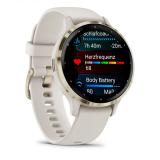 Garmin - Venu 3S 3,05 cm (1.2") AMOLED 41 mm Digital 390 x 390 Pixeles Pantalla táctil Oro, Marfil Wifi GPS (satélite)