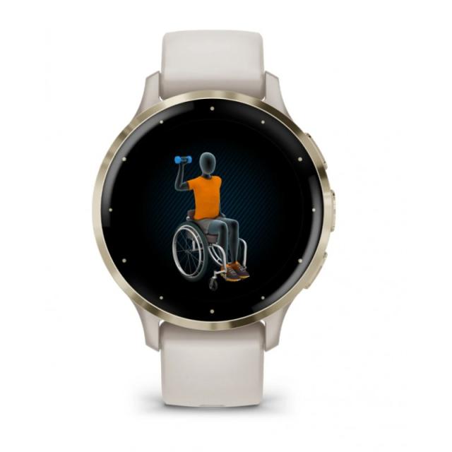 Garmin - Venu 3S 3,05 cm (1.2") AMOLED 41 mm Digital 390 x 390 Pixeles Pantalla táctil Oro, Marfil Wifi GPS (satélite)