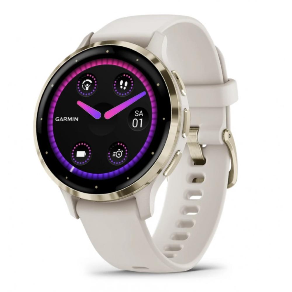 Garmin - Venu 3S 3,05 cm (1.2") AMOLED 41 mm Digital 390 x 390 Pixeles Pantalla táctil Oro, Marfil Wifi GPS (satélite)