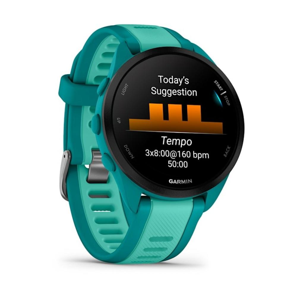 Garmin - Forerunner 165 Music 3,05 cm (1.2") AMOLED 43 mm Digital 390 x 390 Pixeles Pantalla táctil Turquesa GPS (satélite)
