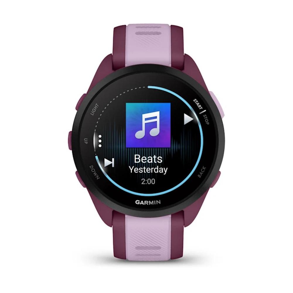 Garmin - Forerunner 165 Music 3,05 cm (1.2") AMOLED 43 mm Digital 390 x 390 Pixeles Pantalla táctil Púrpura GPS (satélite)