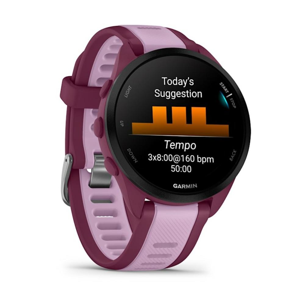 Garmin - Forerunner 165 Music 3,05 cm (1.2") AMOLED 43 mm Digital 390 x 390 Pixeles Pantalla táctil Púrpura GPS (satélite)