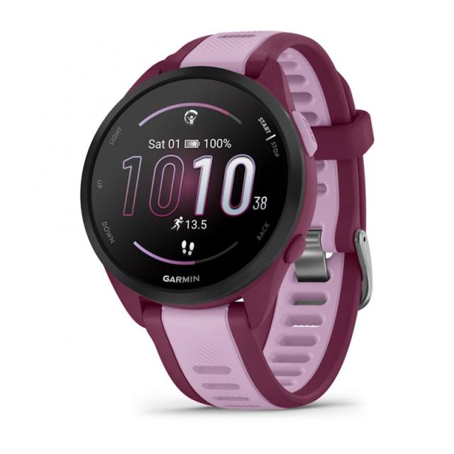 Garmin - Forerunner 165 Music 3,05 cm (1.2") AMOLED 43 mm Digital 390 x 390 Pixeles Pantalla táctil Púrpura GPS (satélite)