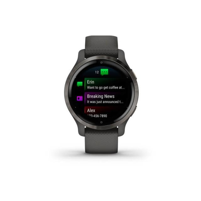 Garmin - Venu 2S 2,79 cm (1.1") AMOLED 40 mm Digital 360 x 360 Pixeles Pantalla táctil Grafito Wifi GPS (satélite)