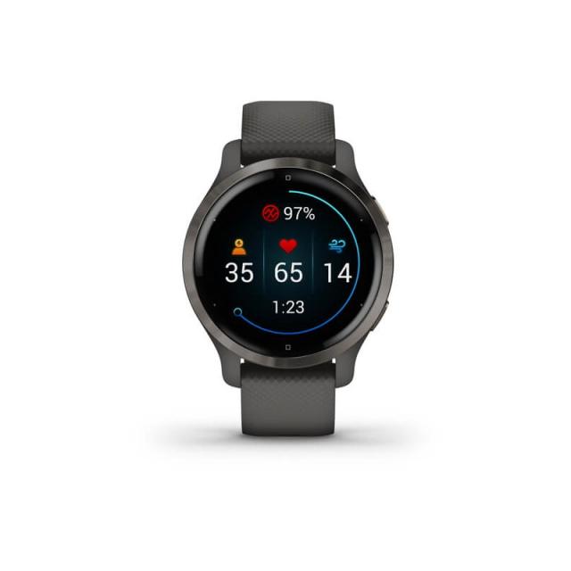 Garmin - Venu 2S 2,79 cm (1.1") AMOLED 40 mm Digital 360 x 360 Pixeles Pantalla táctil Grafito Wifi GPS (satélite)