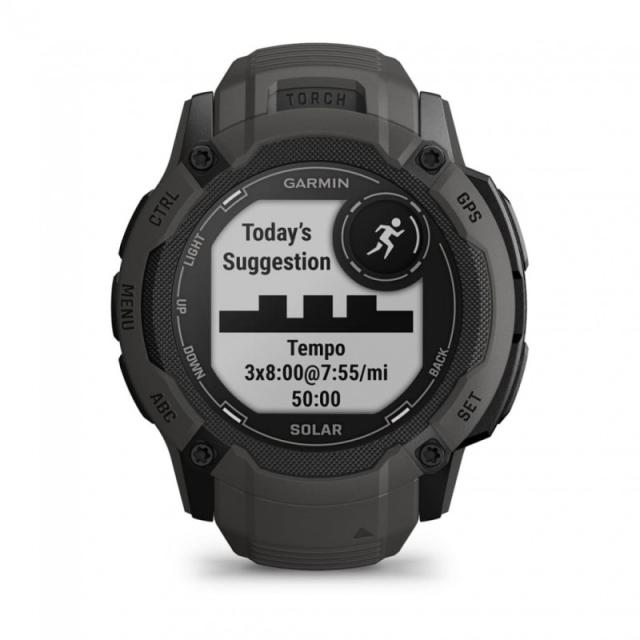 Garmin - Instinct 2X Solar 2,79 cm (1.1") MIP 50 mm Digital 176 x 176 Pixeles Pantalla táctil Grafito GPS (satélite)