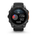 Garmin - Fenix 8 3,56 cm (1.4") AMOLED 51 mm Digital 454 x 454 Pixeles Pantalla táctil Gris Wifi GPS (satélite)