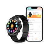 Ksix - Smartwatch Titanium, Pantalla AMOLED 1,43", 2 correas, Aut. 5 días, Modos deporte y salud, Llamadas, Asistentes voz, Negr
