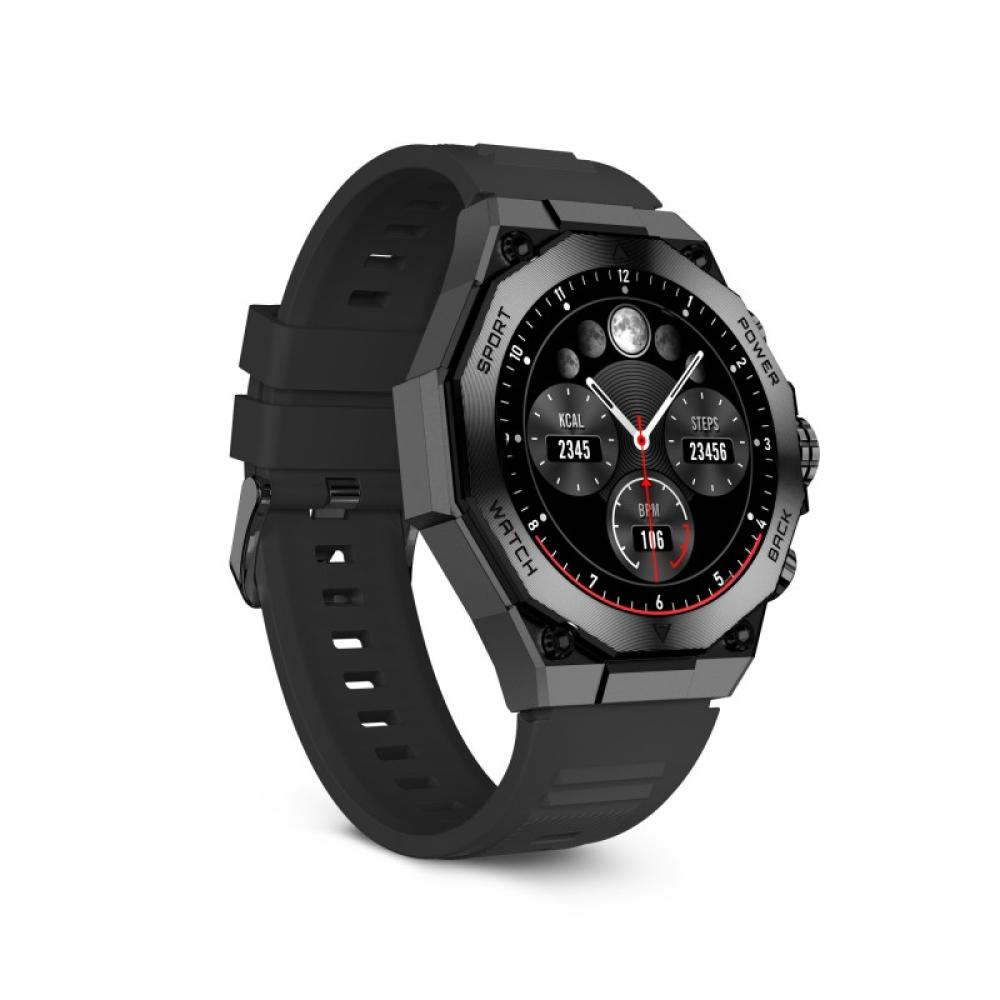 Ksix - Smartwatch Titanium, Pantalla AMOLED 1,43", 2 correas, Aut. 5 días, Modos deporte y salud, Llamadas, Asistentes voz, Negr
