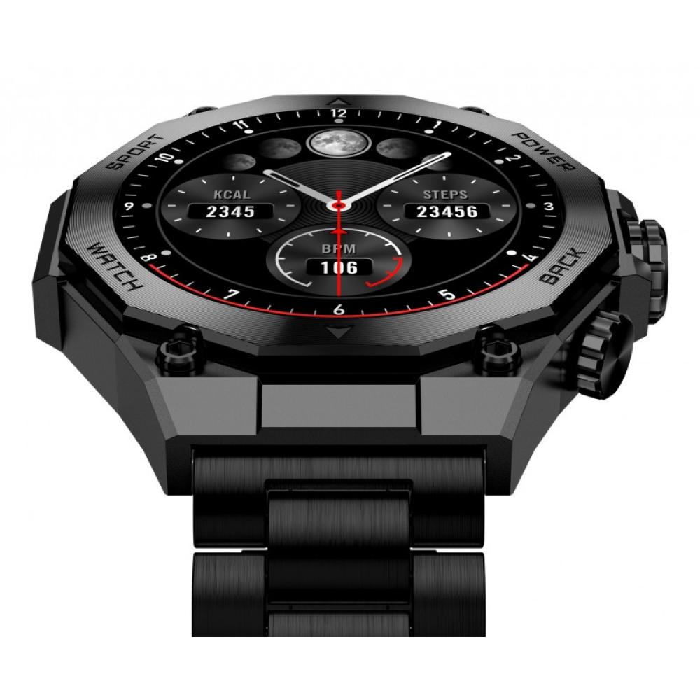 Ksix - Smartwatch Titanium, Pantalla AMOLED 1,43", 2 correas, Aut. 5 días, Modos deporte y salud, Llamadas, Asistentes voz, Negr