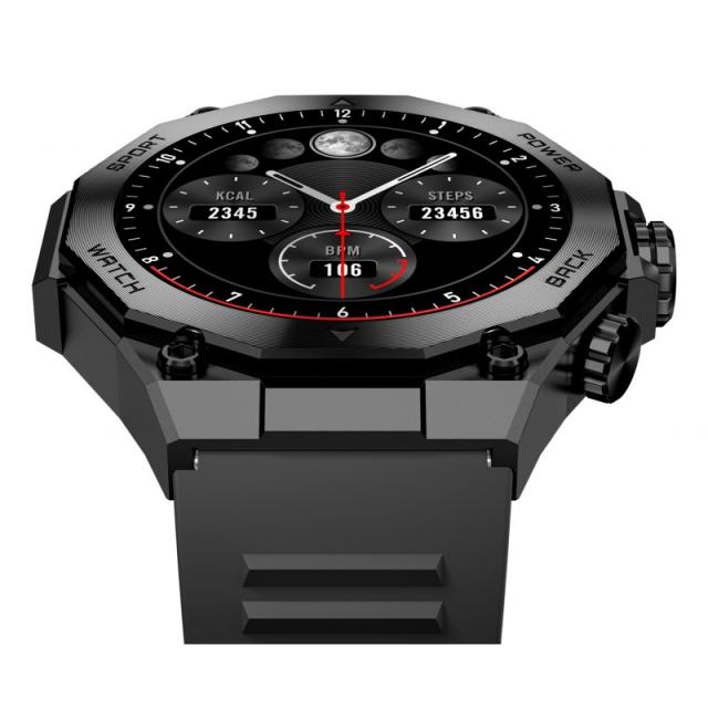 Ksix - Smartwatch Titanium, Pantalla AMOLED 1,43", 2 correas, Aut. 5 días, Modos deporte y salud, Llamadas, Asistentes voz, Negr