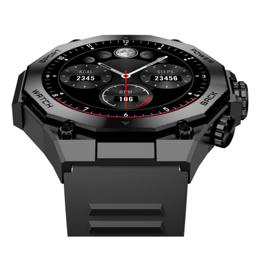 Ksix - Smartwatch Titanium, Pantalla AMOLED 1,43", 2 correas, Aut. 5 días, Modos deporte y salud, Llamadas, Asistentes voz, Negr