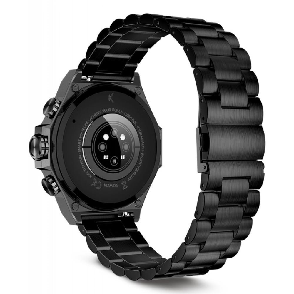 Ksix - Smartwatch Titanium, Pantalla AMOLED 1,43", 2 correas, Aut. 5 días, Modos deporte y salud, Llamadas, Asistentes voz, Negr