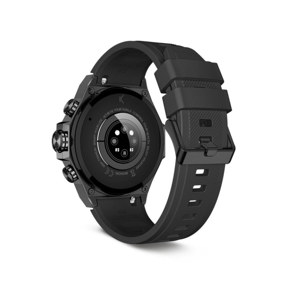 Ksix - Smartwatch Titanium, Pantalla AMOLED 1,43", 2 correas, Aut. 5 días, Modos deporte y salud, Llamadas, Asistentes voz, Negr