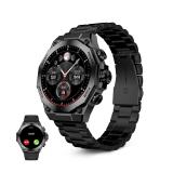 Ksix - Smartwatch Titanium, Pantalla AMOLED 1,43", 2 correas, Aut. 5 días, Modos deporte y salud, Llamadas, Asistentes voz, Negr