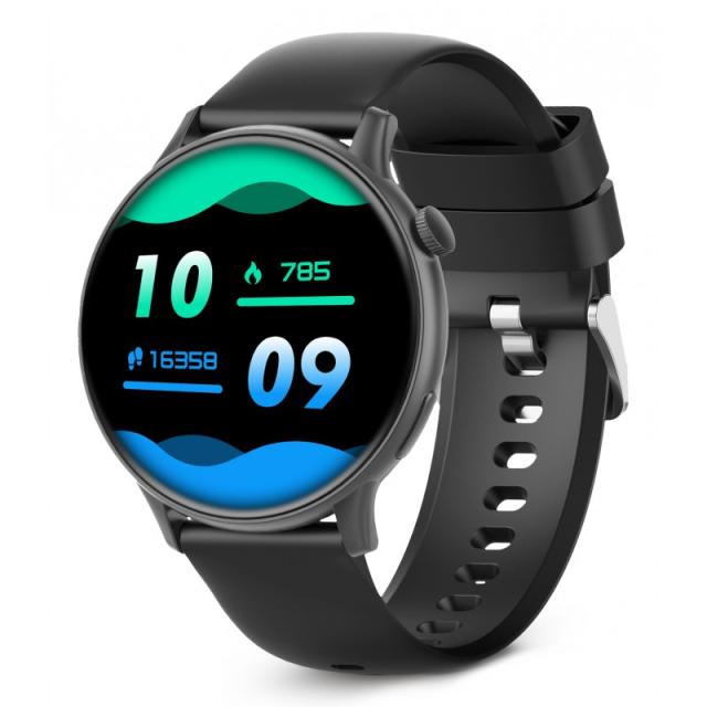 Ksix - Smartwatch Core 2, Pantalla AMOLED 1,43", Aut. 5 días, Modos deporte y salud, Llamadas, Asistentes de voz, Negro