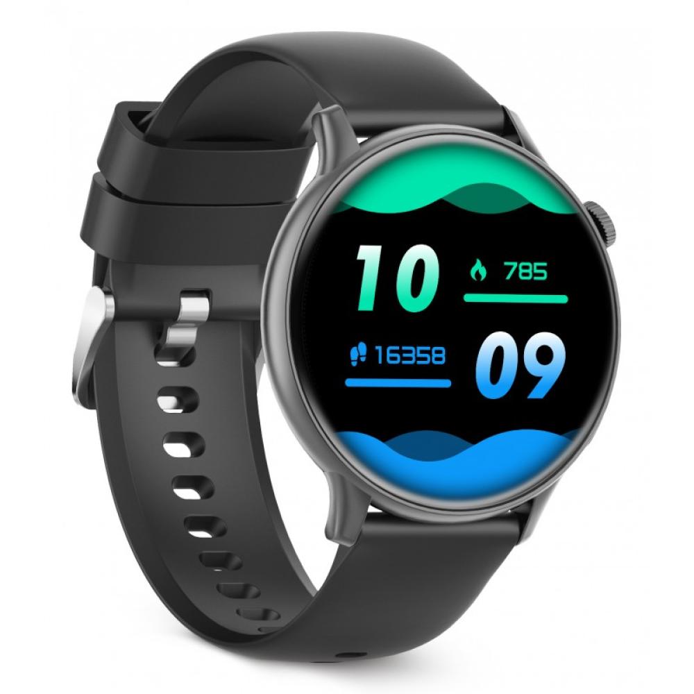 Ksix - Smartwatch Core 2, Pantalla AMOLED 1,43", Aut. 5 días, Modos deporte y salud, Llamadas, Asistentes de voz, Negro