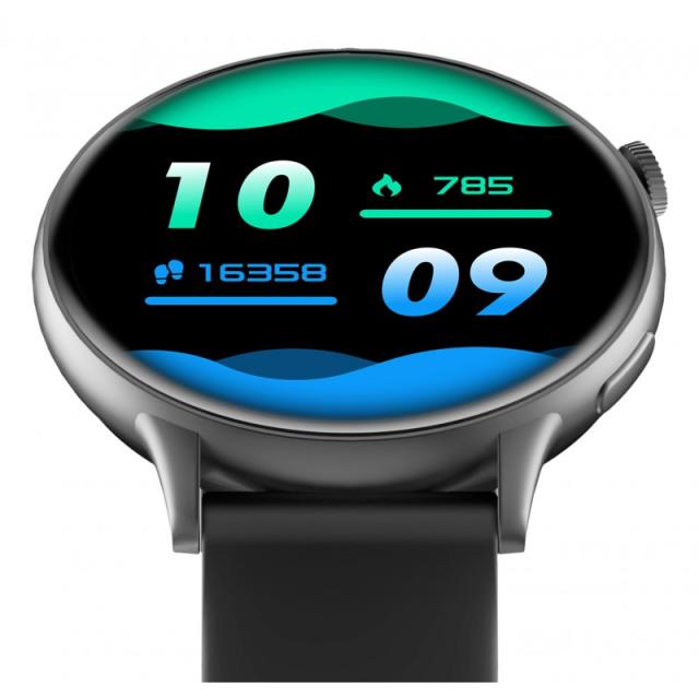 Ksix - Smartwatch Core 2, Pantalla AMOLED 1,43", Aut. 5 días, Modos deporte y salud, Llamadas, Asistentes de voz, Negro