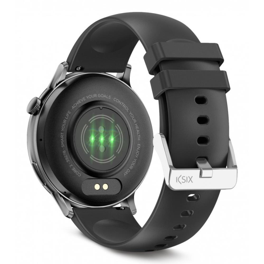 Ksix - Smartwatch Core 2, Pantalla AMOLED 1,43", Aut. 5 días, Modos deporte y salud, Llamadas, Asistentes de voz, Negro