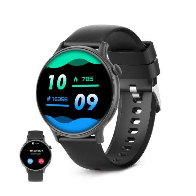 Ksix - Smartwatch Core 2, Pantalla AMOLED 1,43", Aut. 5 días, Modos deporte y salud, Llamadas, Asistentes de voz, Negro