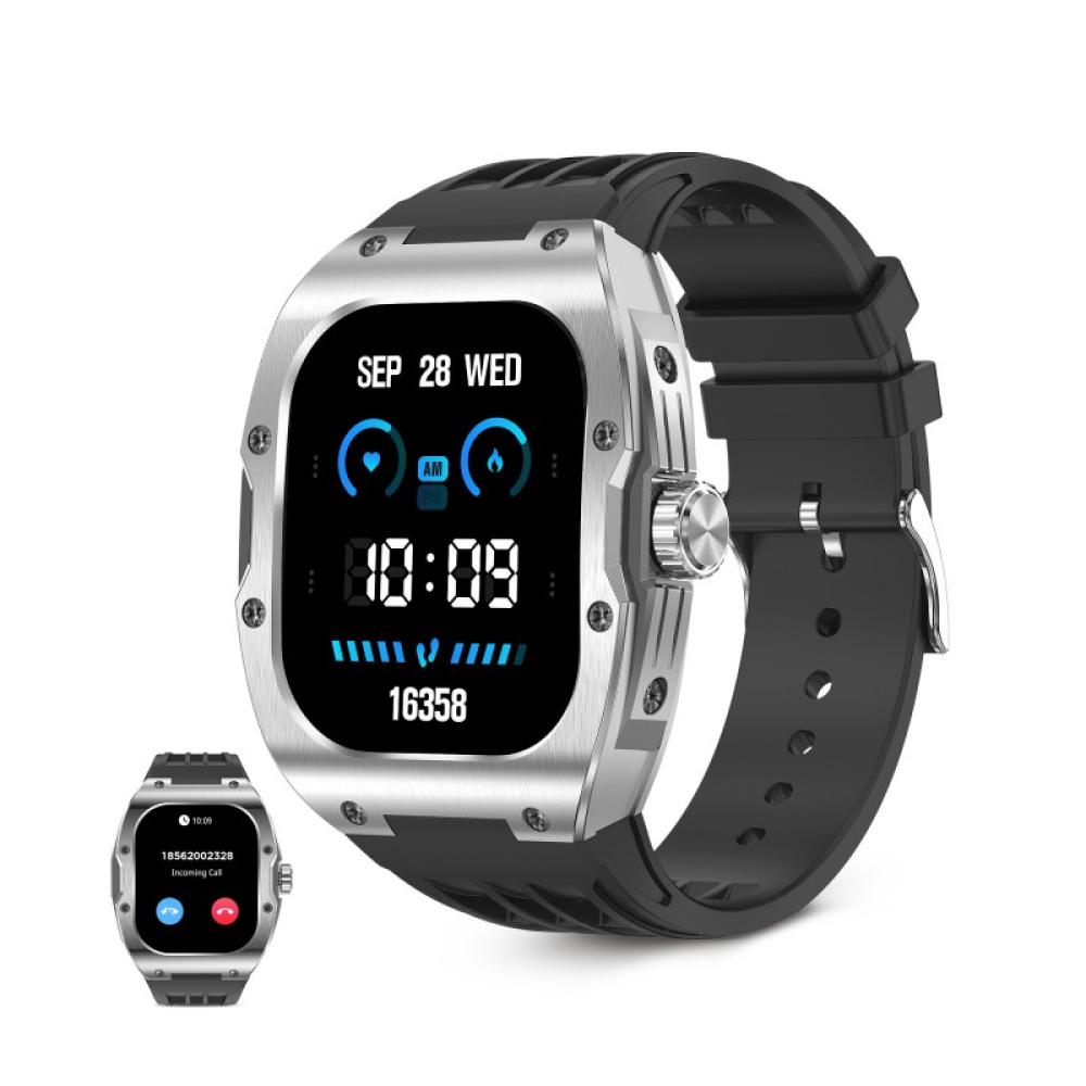 Ksix - Smartwatch Hero, Pantalla AMOLED 1,95", Aut. 7 días, Modos deporte y salud, Asistentes de voz, IP68, Negro