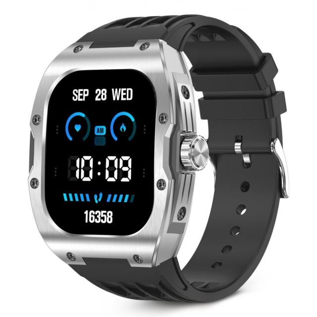 Ksix - Smartwatch Hero, Pantalla AMOLED 1,95", Aut. 7 días, Modos deporte y salud, Asistentes de voz, IP68, Negro