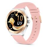 Ksix - Smartwatch Lya, Pantalla AMOLED 1.19", Autonomía 5 días, Correa metal y silicona, Modos deporte y salud, Llamadas, Plata