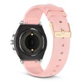 Ksix - Smartwatch Lya, Pantalla AMOLED 1.19", Autonomía 5 días, Correa metal y silicona, Modos deporte y salud, Llamadas, Plata