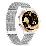 Ksix - Smartwatch Lya, Pantalla AMOLED 1.19", Autonomía 5 días, Correa metal y silicona, Modos deporte y salud, Llamadas, Plata
