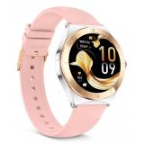 Ksix - Smartwatch Lya, Pantalla AMOLED 1.19", Autonomía 5 días, Correa metal y silicona, Modos deporte y salud, Llamadas, Plata