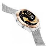 Ksix - Smartwatch Lya, Pantalla AMOLED 1.19", Autonomía 5 días, Correa metal y silicona, Modos deporte y salud, Llamadas, Plata