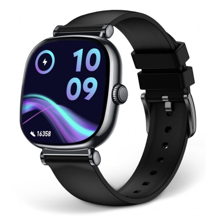 Ksix - Smartwatch Iria, Pantalla AMOLED 1.7", Autonomía 4 días, Correa metal y silicona, Modos deporte y salud, Llamadas, Negro